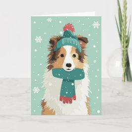 Sable Sheltie Holiday Greeting Kort