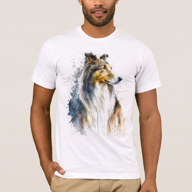 Sable Sheltie Painting T-Shirt (Framsida)