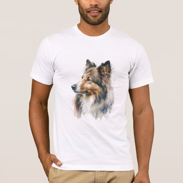 Sable Sheltie Painting T-Shirt (Framsida)