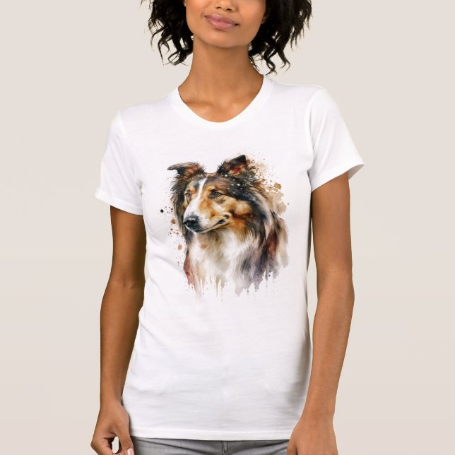 Sable Sheltie Painting T-Shirt (Framsida)