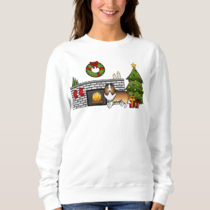 Sable Shetland Sheepdog Hund I Ett Julrum T Shirt