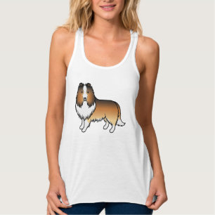 Sable Shetland Sheepdog Sheltie Tecknad Hund Linne Med Racerback