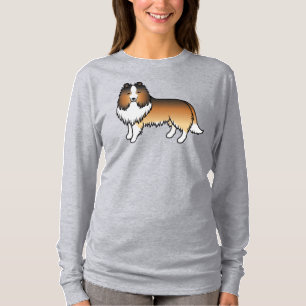 Sable Shetland Sheepdog Sheltie Tecknad Hund T Shirt