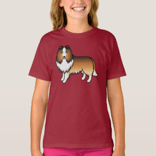 Sable Shetland Sheepdog Sheltie Tecknad hund T Shirt