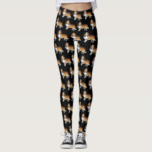 Sable Shetland Sheepdog Tecknad hund Mönster Leggings