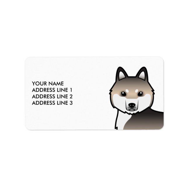 Sable Siberian Husky Hund & Anpassad Text Adressetikett (Framsidan)