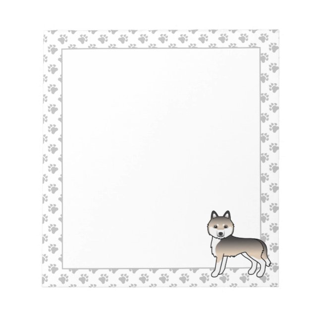 Sable Siberian Husky Söt Tecknad Hund Anteckningsblock (Framsida)