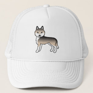 Sable Siberian Husky Söt Tecknad Hund Truckerhatt Keps