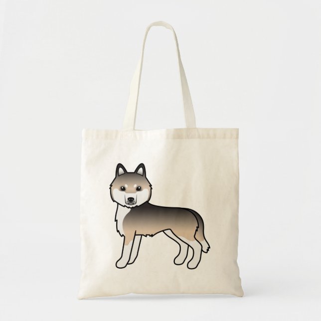 Sable Siberian Husky Söt Tecknad Hund Tygkasse (Framsidan)
