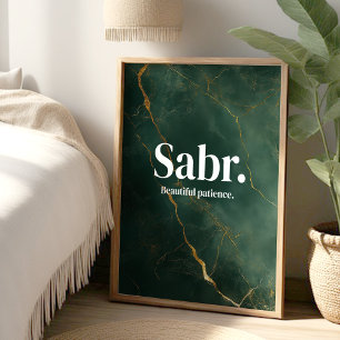 Sabr – Islamskt Tålamod Citat Vägg Poster