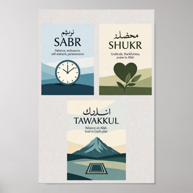Sabr Shukr Tawakkul Tryckset Poster (Framsidan)
