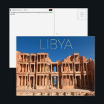 Sabratha, Libya Travel Postcard Vykort<br><div class="desc">Send this beautiful postcard to your loved ones featuring the towering,  sun-drenched facade of the Roman Theater at the UNESCO site of Sabratha.</div>