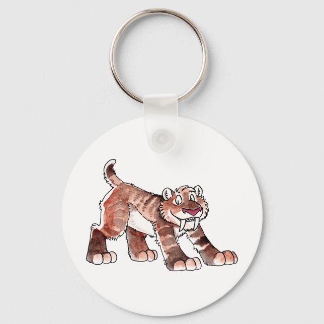 Sabretooth Tiger Keychain Nyckelring (Framsida)