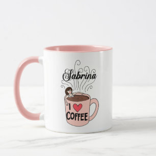 Sabrina älskar kaffe mugg