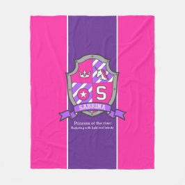 Sabrina brev S namn innebär att skydda rosa lila Fleecefilt