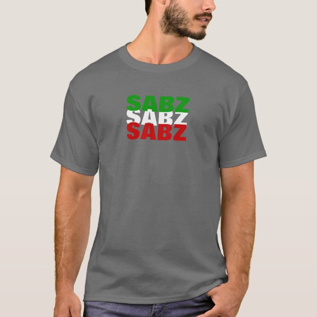 ’SABZ’ Iran Tricolor Flagga Tee (Framsida)