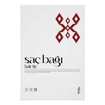 Saç Bağı (Hårsnodd) Turkic Motif Poster