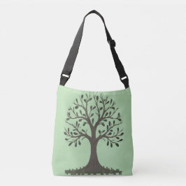Sac Cabas Réversible Arbre de Vie Vert Pâle Axelväska