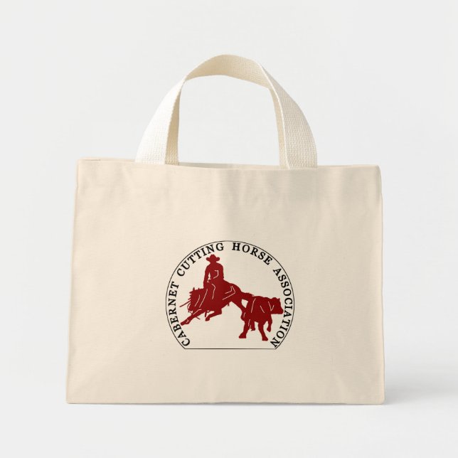 Sac Cabernet CHA Naturel Logotyp Bordeaux Mini Tygkasse (Framsidan)