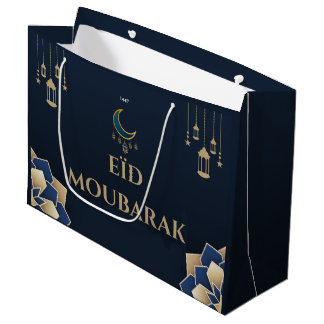 Sac cadeau Eid Moubarak Bleu personnalisable