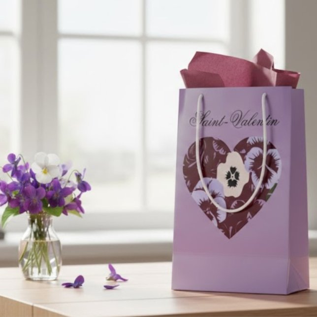 Sac Cadeau Saint-Valentin Cœur de Violettes (Skapare uppladdad)