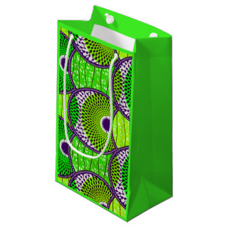 Sac cadeau, Wax Africain vert.