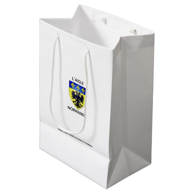 Sac en Papier avec le blason de L'Aigle Normandie (Framsidan Vinklad)