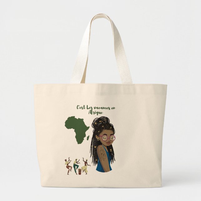 Sac fourre -tout Afrique  Jumbo Tygkasse (Framsidan)