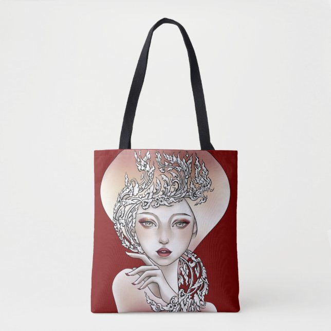 Sac fourre-tout Déesse du feu rouge Tygkasse (Framsida)