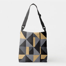 Sac fourre-tout Géométrique Noir, Gris et Or Axelväska