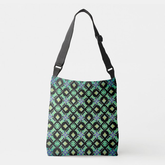 Sac fourre-tout Jimette Design vert jaune noir Axelväska (Framsida)