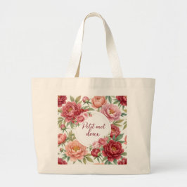 Sac fourre-tout jumbo floral pivoine – Grand forma Tygkasse