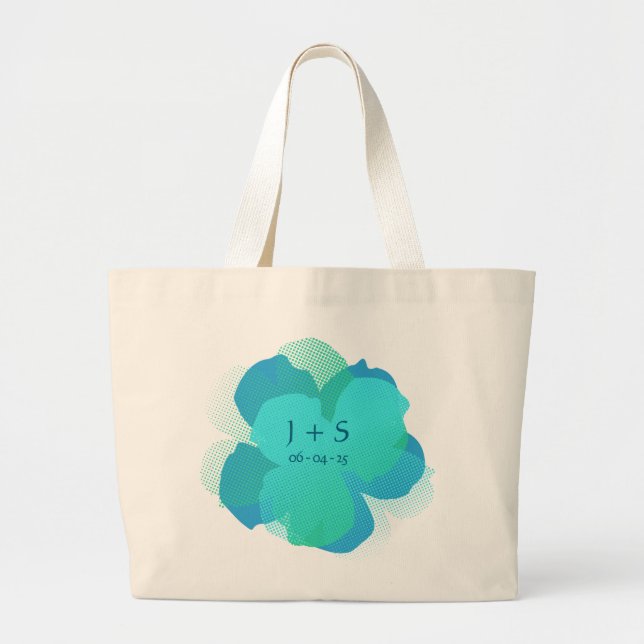 Sac Fourre-tout Jumbo Popflower Lagon Jumbo Tygkasse (Framsidan)