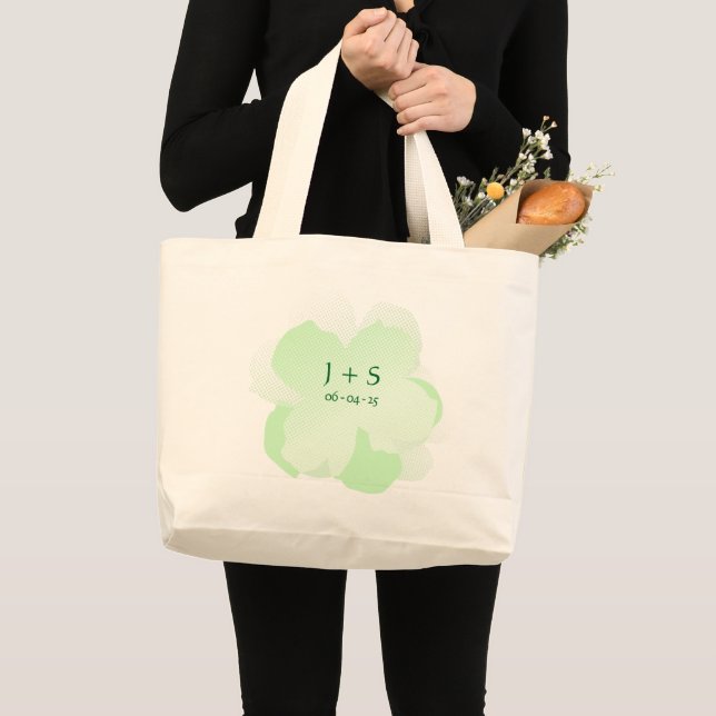 Sac Fourre-tout Jumbo Popflower vert pale Tygkasse (Framsida (produkt))