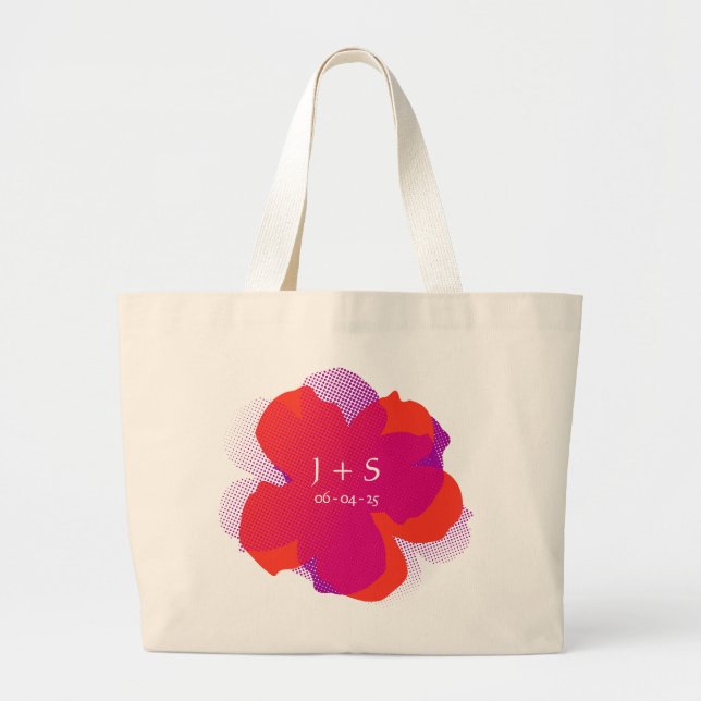 Sac Fourre-tout Jumbo Popflower Violet/orange Jumbo Tygkasse (Framsidan)