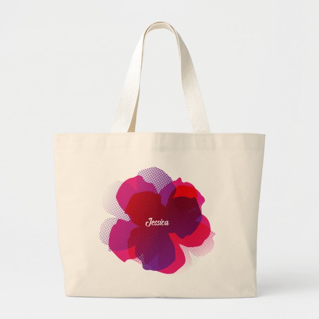 Sac Fourre-tout Jumbo Popflower Violet/rose Jumbo Tygkasse (Framsidan)
