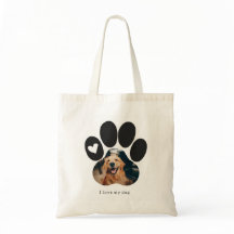  Sac fourre-tout personnalisé I love my dog.