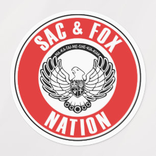sac fox flagga american native usa etnisk symbol i klistermärke
