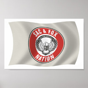Sac & Fox Nation-Flagga (Oklahoma) Poster Skriv ut