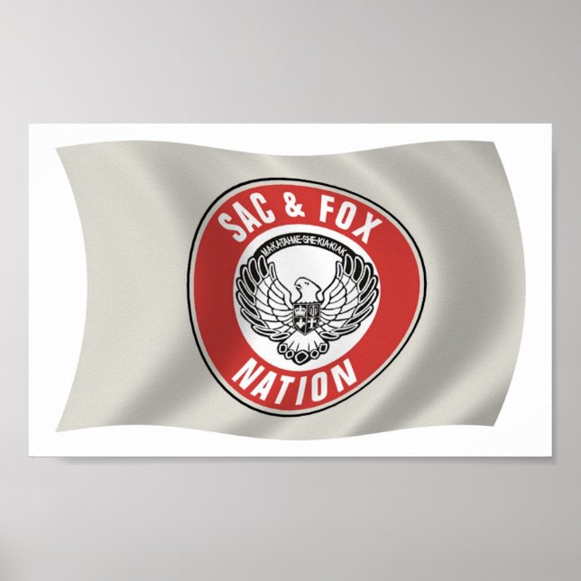 Sac & Fox Nation-Flagga (Oklahoma) Poster Skriv ut (Framsidan)