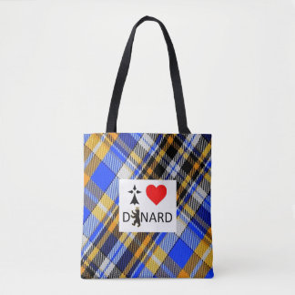 Sac I love Dinard et tartan Tygkasse