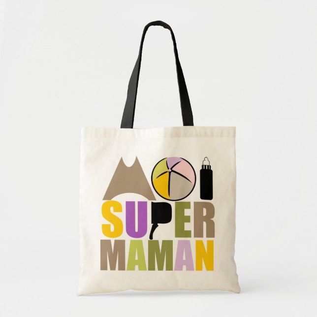 Sac Moi Super Maman - Logo Couleurs Nature Tygkasse (Framsidan)