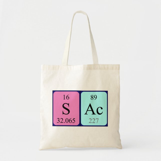 Sac periodisk påse mellan bord ord och väska (Framsidan)