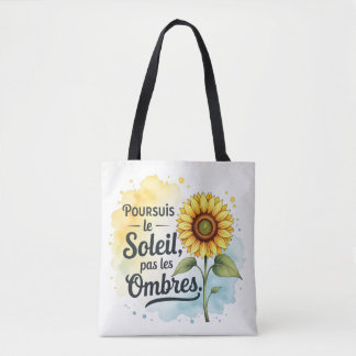 Sac Tote Tournesol Inspirant – Citation ‘Poursuis  Tygkasse