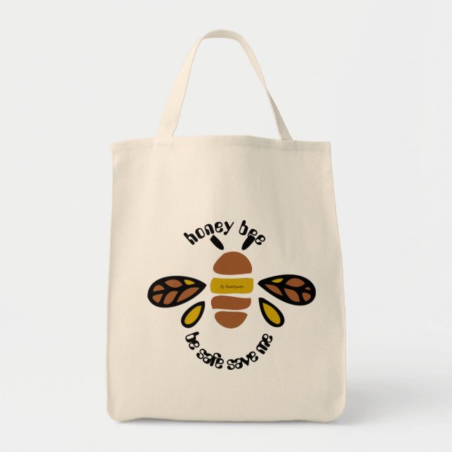 Sac totebag honey bee tygkasse (Framsidan)