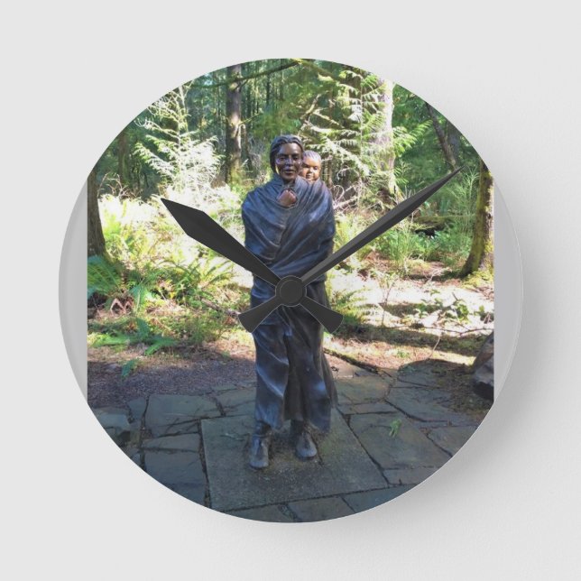 Sacagawea Statue, Fort Clatsop, Astoria, Oregon Rund Klocka (Framsida)