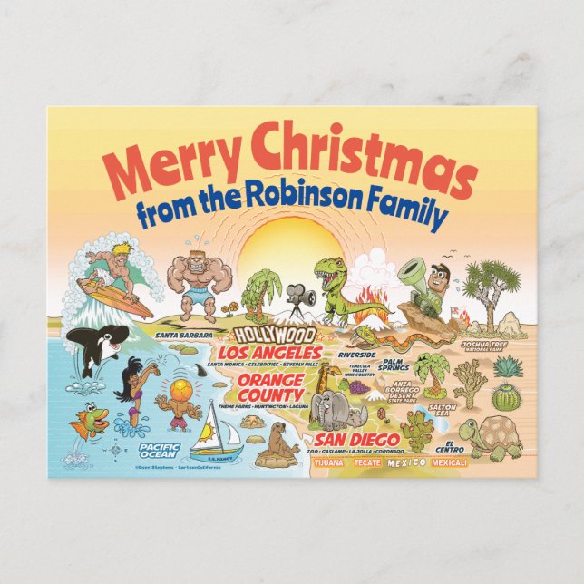 SåCal Sunset Anpassningsbar-jul Vykort (Framsida)