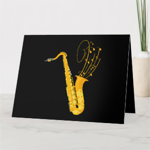 Sachophonist Musik noter Jazz Musician Saxophone Kort