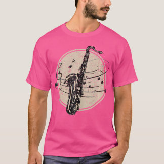 Sachophonist Musik noter Jazz Musician Vintage Sax T Shirt