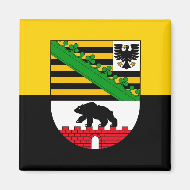 Sachsen-Anhalt Flagge Magnet (Framsidan)
